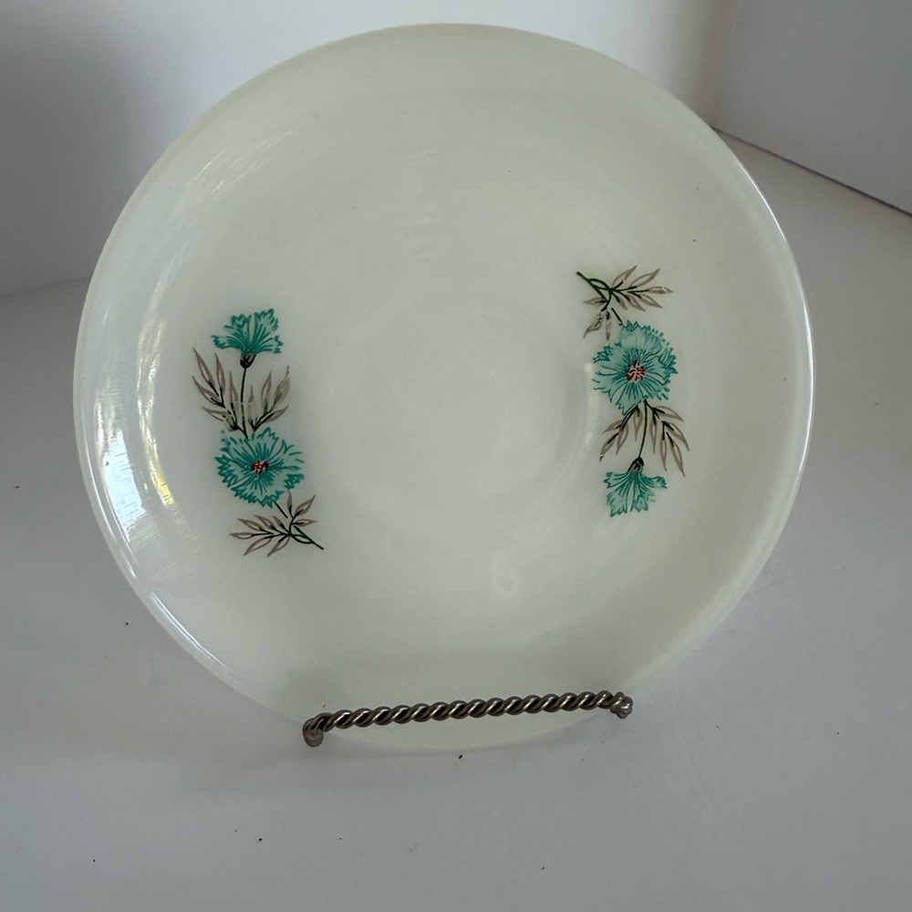 Vintage Anchor Hocking Fire King Bonnie Blue White with Blue Flowers Plate